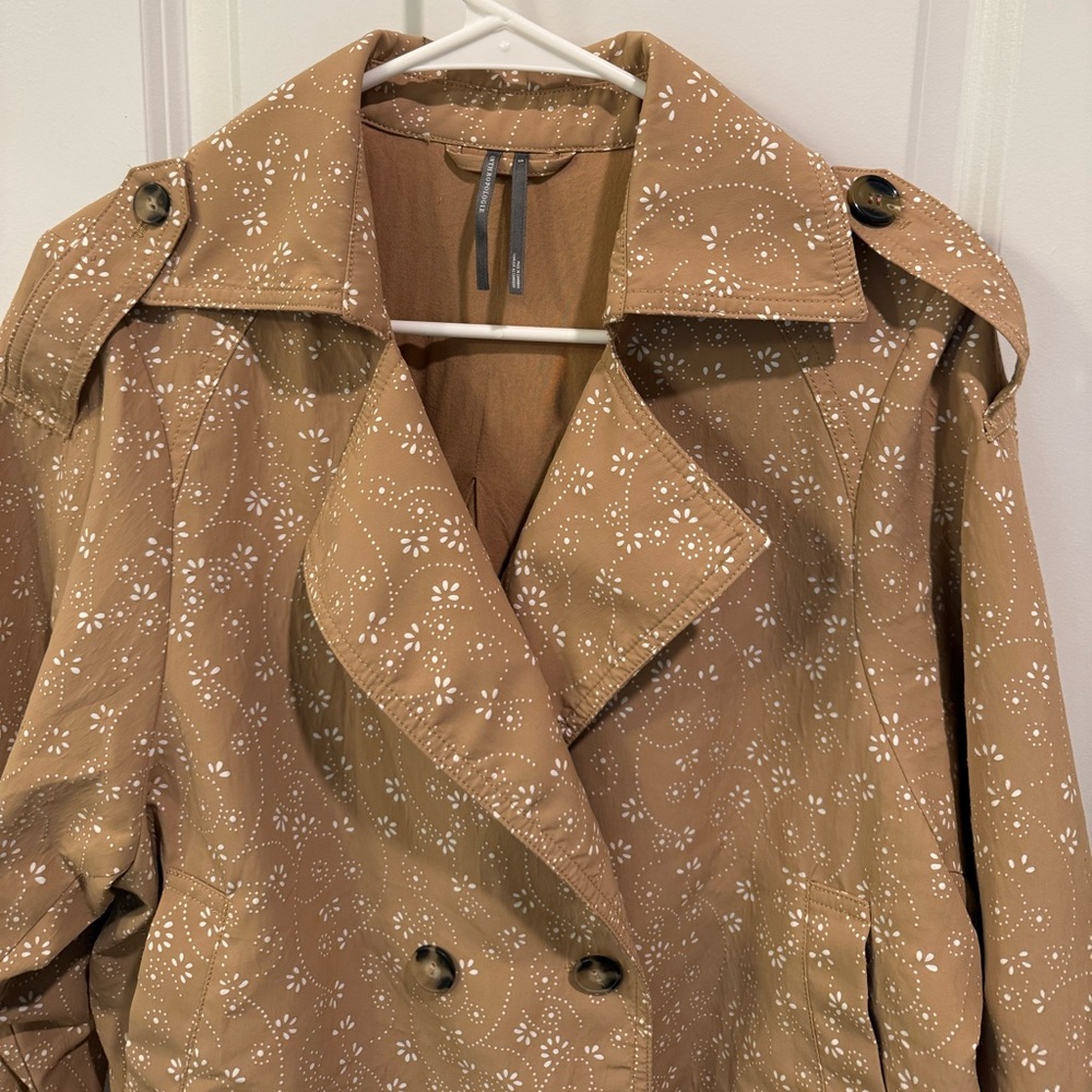 Anthropologie Floral Cutwork Cropped Trench Jacket - Picture 11 of 13